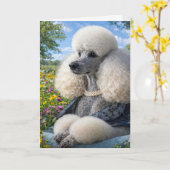 Daisy The Poodle Blank Card Kaart (Gele Bloem)