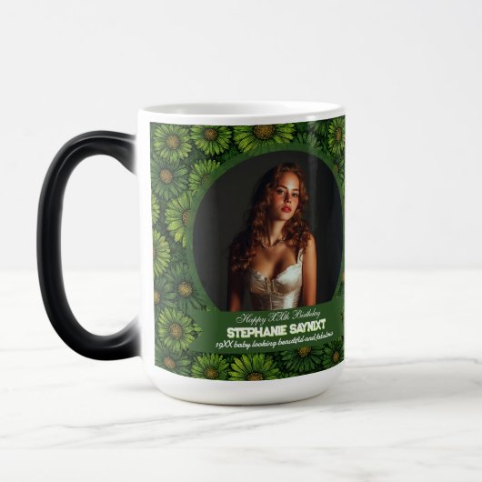 Daisy Thema Happy Birthday Boho Magische Mok (Links)