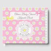 Daisy Theme Meisje's Baby shower Gastenboek Keepsa (Voorkant)