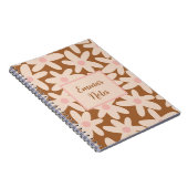 Daisy Time Cute Floral Pattern Brown and Blush Notitieboek (Rechterzijde)
