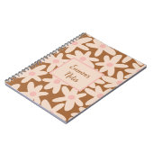Daisy Time Cute Floral Pattern Brown and Blush Notitieboek (Linkerzijde)