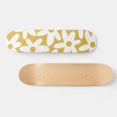 Daisy Time Cute Retro Modern Flowers in Mustard Persoonlijk Skateboard (Horizontaal)