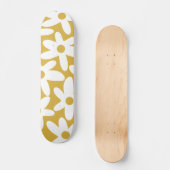 Daisy Time Cute Retro Modern Flowers in Mustard Persoonlijk Skateboard (Voorkant)