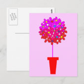 Daisy Topiary in Pinks Briefkaart (Voorkant / Achterkant)