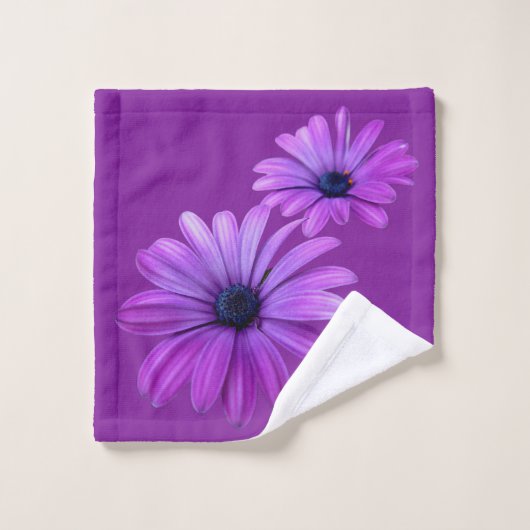 Daisy Towel sets persoonlijke Paarse Daisy Towelks Bad Handdoek (Wasdoekje)