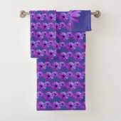 Daisy Towel sets persoonlijke Paarse Daisy Towelks Bad Handdoek (Insitu)