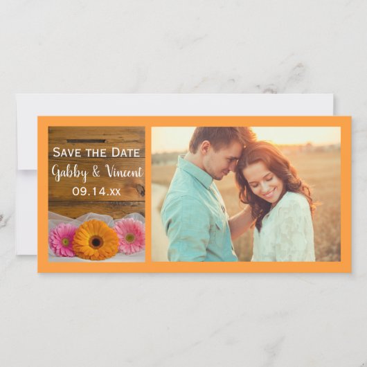 Daisy Trio Barn Wedding Save the Date Photo (Voorkant)