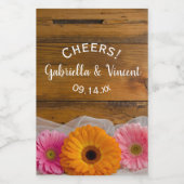 Daisy Trio Country Barn Trouw Wijnlabel Wijn Etiket (Enkel label)