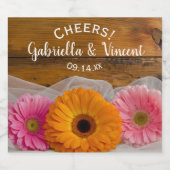 Daisy Trio Country Barn Weddenschap Wine Label Sparkling Wijnetiket (Enkel label)