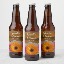 Daisy Trio Country Wedding Bier Etiket