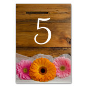 Daisy Trio Country Wedding Table Numbers Kaart (Achterkant)