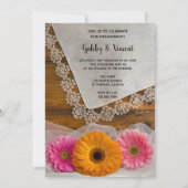 Daisy Trio en Lace Country Barn Engagement Party Kaart (Voorkant)