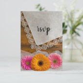 Daisy Trio en Lace Country Barn Wedding RSVP (Staand voorkant)