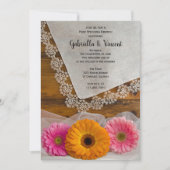 Daisy Trio en Lace Country Post Trouw Brunch Kaart (Voorkant)