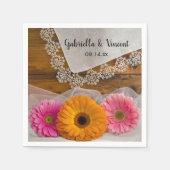 Daisy Trio en  Lace Country Wedding Servetten (Voorkant)