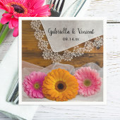 Daisy Trio en Lace Country Wedding Servetten