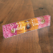 Daisy Trio Floral Wedding Naambordje (Zijkant)