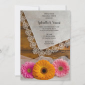 Daisy Trio Lace Country Wedding Rehearsal Dinner Kaart (Voorkant)