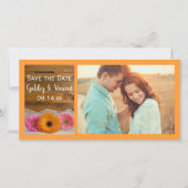 Daisy Trio Schuur Bruiloft Save the Date Foto (Voorkant)