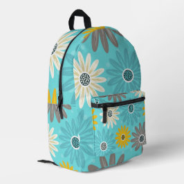 Daisy Turquoise Bloem Motief Rugzak