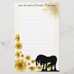 Daisy Unicorn Stationery met lijnen Briefpapier