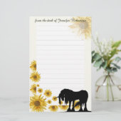 Daisy Unicorn Stationery met lijnen Briefpapier (Staand voorkant)