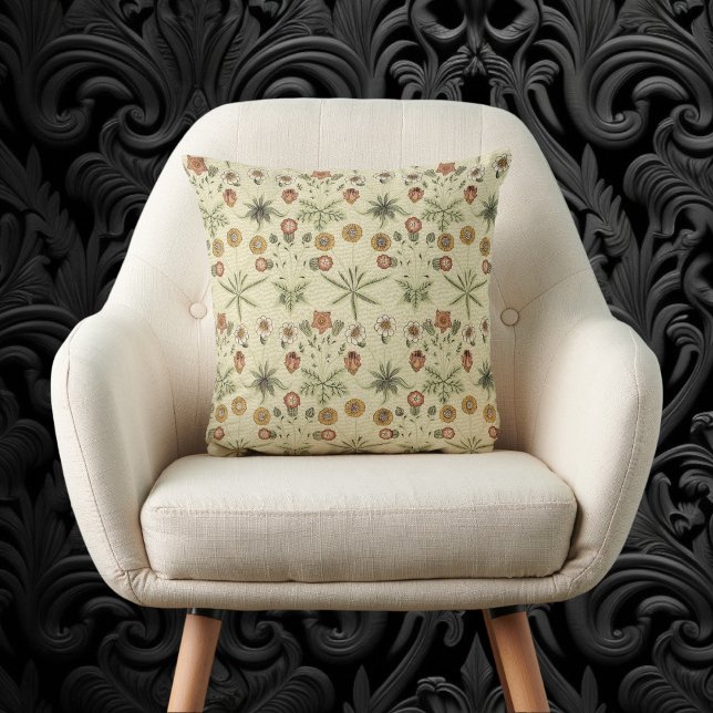 Daisy van William Morris,  Victoriaans bloemen Kussen (Daisy by William Morris, Vintage Victorian Flowers Throw Pillow)