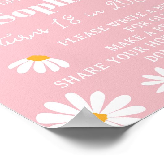 Daisy Verjaardag Tijdscapsule bord Poster (Hoek)