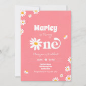 Daisy Verjaardagsfeest Boheemse Bloemen 1e Verjaar Kaart (Voorkant)