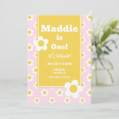 Daisy Verjaardagsfeestje Bohemian Een 1e Verjaarda Kaart (Staand voorkant)