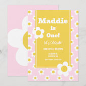 Daisy Verjaardagsfeestje Bohemian Een 1e Verjaarda Kaart (Voorkant / Achterkant)