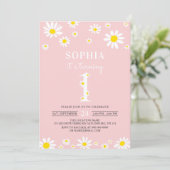 Daisy Verjaardagsfeestje Bohmian 1e Verjaardag Kaart (Staand voorkant)