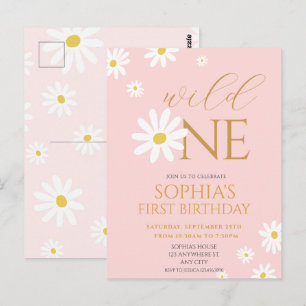 Daisy Verjaardagsfeestje Bohmian Wild One 1e Verja Briefkaart