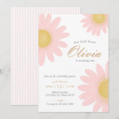 Daisy verjaardagsfeestje boho floral elke leeftijd kaart (Voorkant / Achterkant)