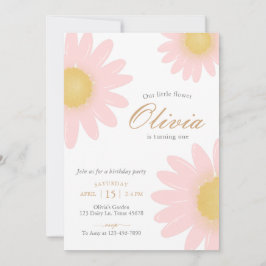 Daisy verjaardagsfeestje boho floral elke leeftijd kaart