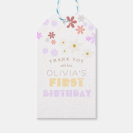 Daisy Verjaardagsfeestje Cute Bloem 1e Verjaardag Cadeaulabel