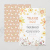 Daisy Verjaardagsfeestje Dank je kaart (Voorkant / Achterkant)