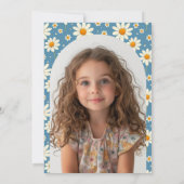 Daisy verjaardagsfeestje in blauw kaart (Achterkant)