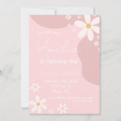 Daisy Verjaardagsfeestje Retro Pink Bohemian Verja Kaart (Voorkant)