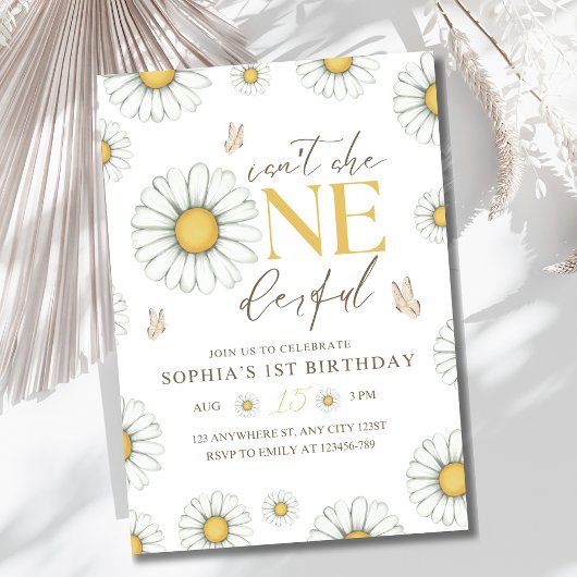 Daisy verjaardagsuitnodiging, Onederful Daisy 1st Kaart
