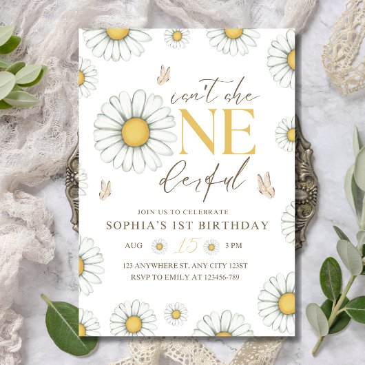 Daisy verjaardagsuitnodiging, Onederful Daisy 1st Kaart