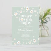 Daisy Vrede Liefde Baby Shower Uitnodiging (Staand voorkant)