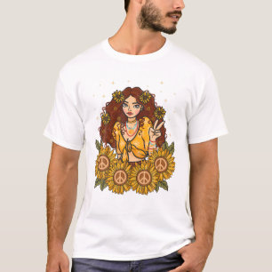 Daisy Vredesteken Hippie Ziel T Mooie Daisy Liefhe T-shirt