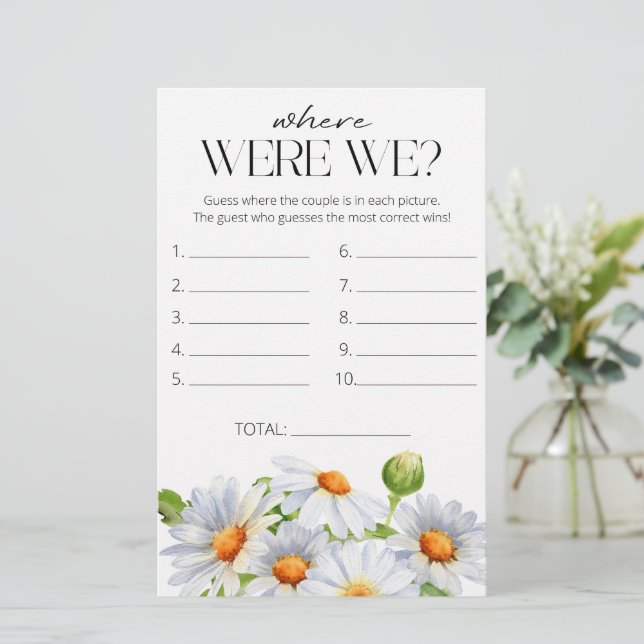 Daisy Waar waren we vrijgezellenfeest spel (Staand voorkant)