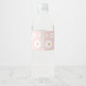 Daisy Water Bottle Labels, Floral Birthday Party Waterfles Etiket (Achterkant)