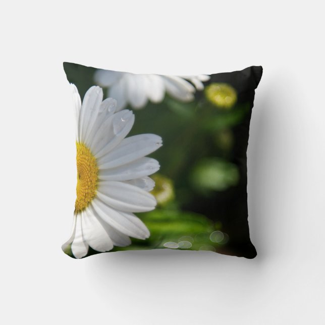Daisy Water Droplets Pillow Kussen (Voorkant)
