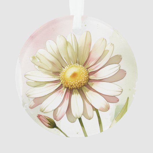 Daisy Watercolor Flower Modern Professional Ornament (achterkant)