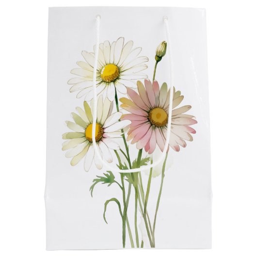 Daisy Waterverf Bloem Modern Professioneel Medium Cadeauzakje (Achterkant)