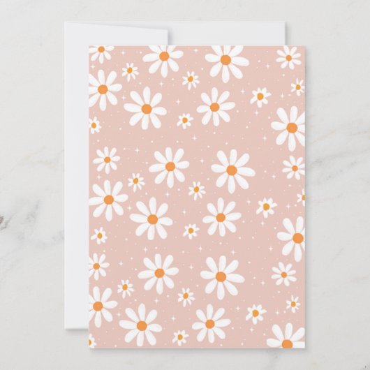 Daisy Waterverf Bloemen Baby shower uitnodiging (Achterkant)