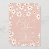 Daisy Waterverf Bloemen Baby shower uitnodiging (Voorkant / Achterkant)